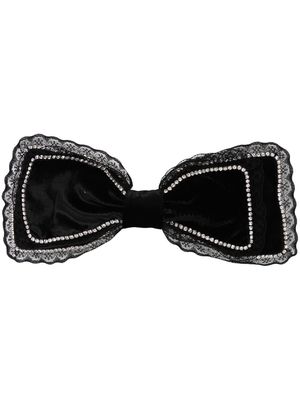 ANOUKI velvet crystal-embellished hair clip - Black