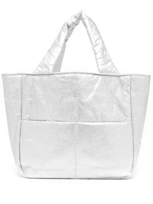 Anrealage metallic-effect tote bag - Silver