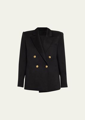 Anthony Double-Breasted Strong-Shoulder Blazer