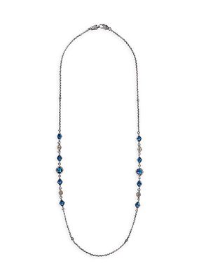 Anthos Sterling Silver, 18K Gold & Blue Spinel Necklace