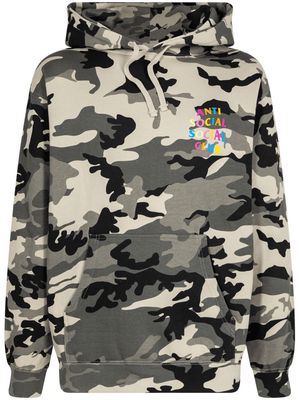 Anti Social Social Club Goodbye Forever camouflage-print hoodie - Black