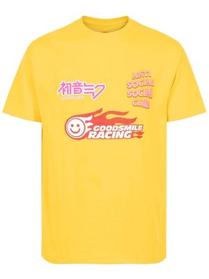 Anti Social Social Club x Good Smile Racing logo-print T-shirt - Yellow