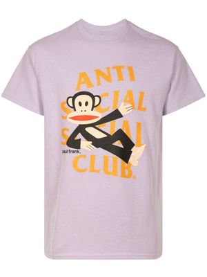 Anti Social Social Club x Paul Frank Laying "Orchid" crew neck T-shirt - Pink