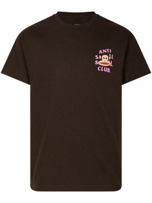 Anti Social Social Club x Paul Frank Lounge logo-print T-shirt - Brown