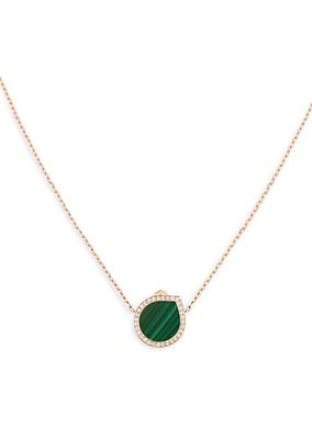 Antifer 18K Rose Gold, Malachite & 0.18 TCW Diamond Pendant Necklace