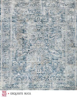 Antique Loom Blue Runner, 3' x 12'