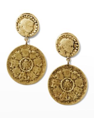 Antiqued Coin Drop Earrings