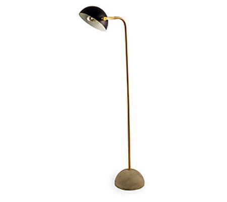 Antiqued Gold Black and Concrete Floor Lamp