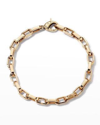 Antiqued Link Bracelet with Diamond Clasp