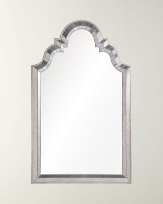 Antiqued Silver Lead Carved Mirror