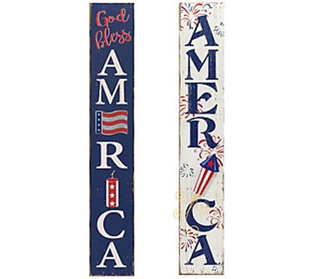 Antiqued Wooden Patriotic Wall Hangings by Gers on Co.