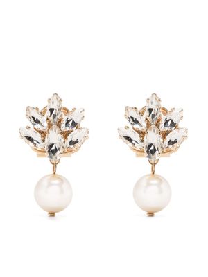 Anton Heunis Colomba crystal-embellished pearl earrings - Gold