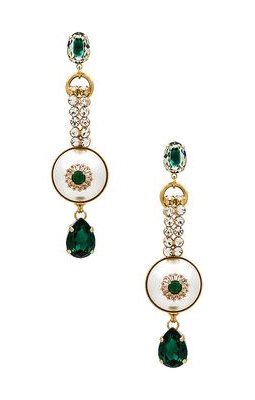 Anton Heunis Crystal Chandelier Earrings in Metallic Gold.