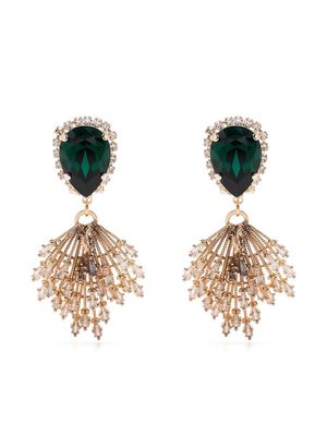 Anton Heunis crystal-embellished drop earrings - Green