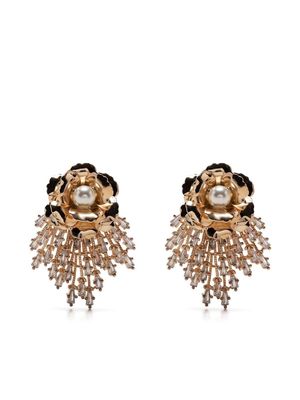 Anton Heunis crystal-embellished floral stud earrings - Gold