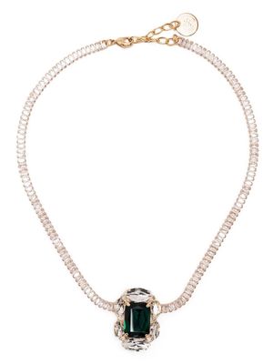 Anton Heunis crystal-embellished pendant necklace - Green