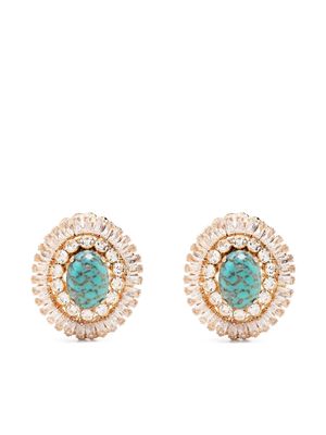 Anton Heunis crystal-embellished zirconia stone earrings - Blue