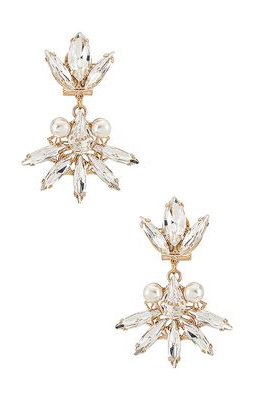 Anton Heunis Dangly Upside Down Fan Earring in Metallic Silver.