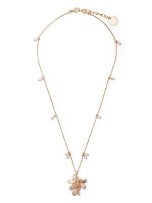 Anton Heunis faux-pearl detailed floral necklace - Gold