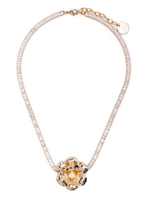 Anton Heunis floral-detailed crystal embellished necklace - Gold