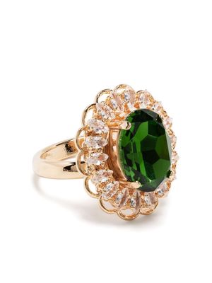 Anton Heunis gold-plated crystal ring - Green