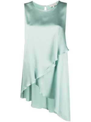 Antonelli asymmetric satin-finish blouse - Green