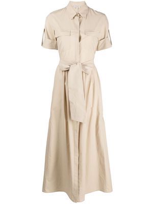 Antonelli bow-detail cotton shirt dress - Brown