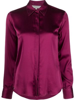 Antonelli button-up satin shirt - Purple