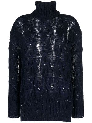 Antonelli chunky cable-knit jumper - Blue