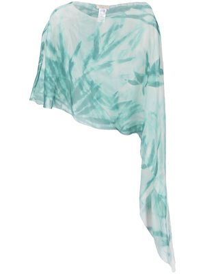 Antonelli cropped cape-sleeved blouse - Green