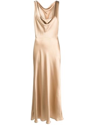 Antonelli draped silk-satin gown dress - Gold