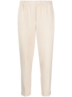 Antonelli elasticated-waist cropped trousers - Neutrals
