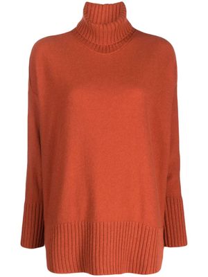 Antonelli high-neck fine-knit jumper - Orange