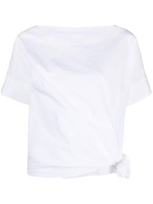Antonelli knot-detail boat-neck top - White