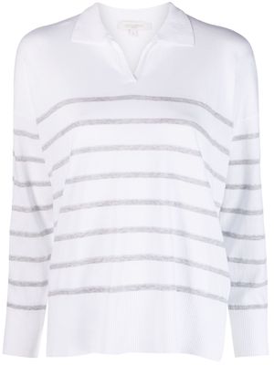 Antonelli long-sleeve striped knitted top - White