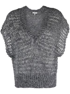 Antonelli open-knit cap sleeve jumper - Grey