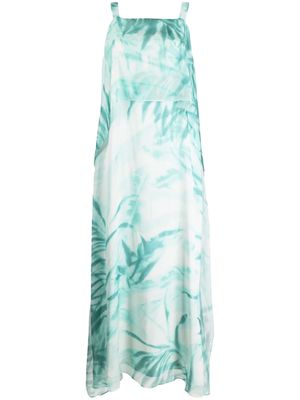 Antonelli palm tree-print silk dress - Green