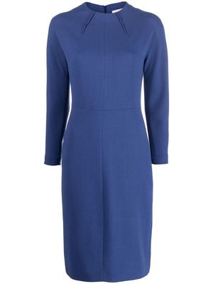 Antonelli pleat-neckline detail dress - Blue