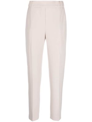 Antonelli pressed-crease elasticated tapered trousers - Neutrals