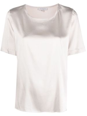 Antonelli round-neck silk T-shirt - Neutrals