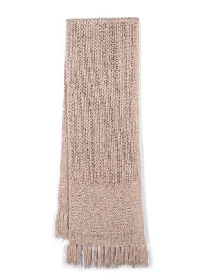 Antonelli sequin-embellished chunky-knit scarf - Brown