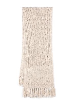 Antonelli sequinned fringed scarf - Neutrals
