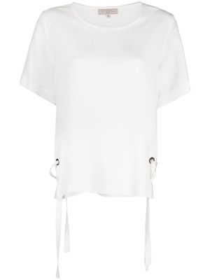 Antonelli side-drawstring short-sleeved top - White