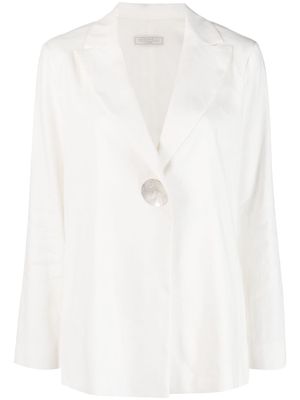 Antonelli single-breasted linen-blend blazer - White