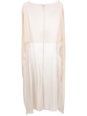 Antonelli sleeveless silk poncho - Neutrals
