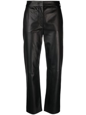 Antonelli straight-leg leather trousers - Black