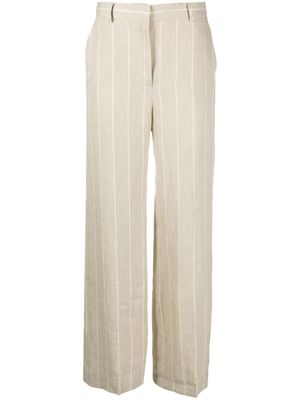 Antonelli striped straight-leg trousers - Neutrals