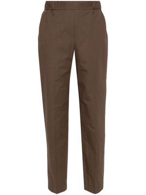 Antonelli tapered-leg poplin trousers - Brown