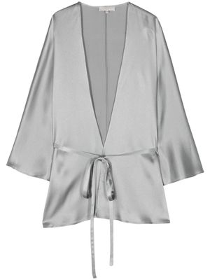 Antonelli tied-waist charmeuse jacket - Grey