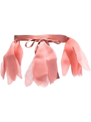 Antonelli tulle self-tied silk belt - Pink